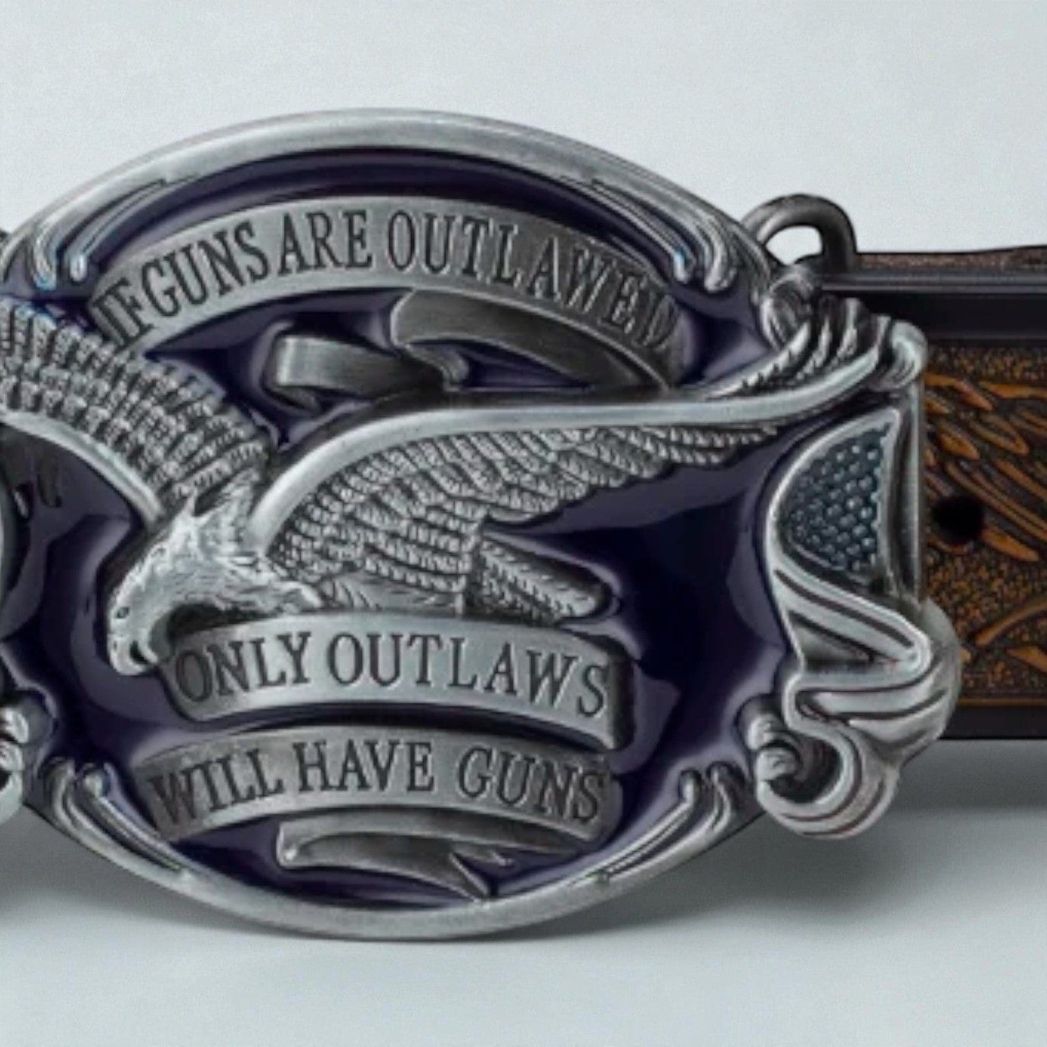 Ceinture Western en cuir avec boucle ornée d'aigle