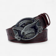 Ceinture Western en cuir avec boucle ornée d'aigle