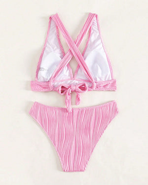 Bikini uni décolleté V plongeant - Noir