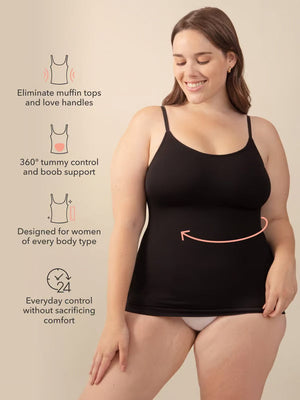 Caraco gainant stretch sans coutures - Noir