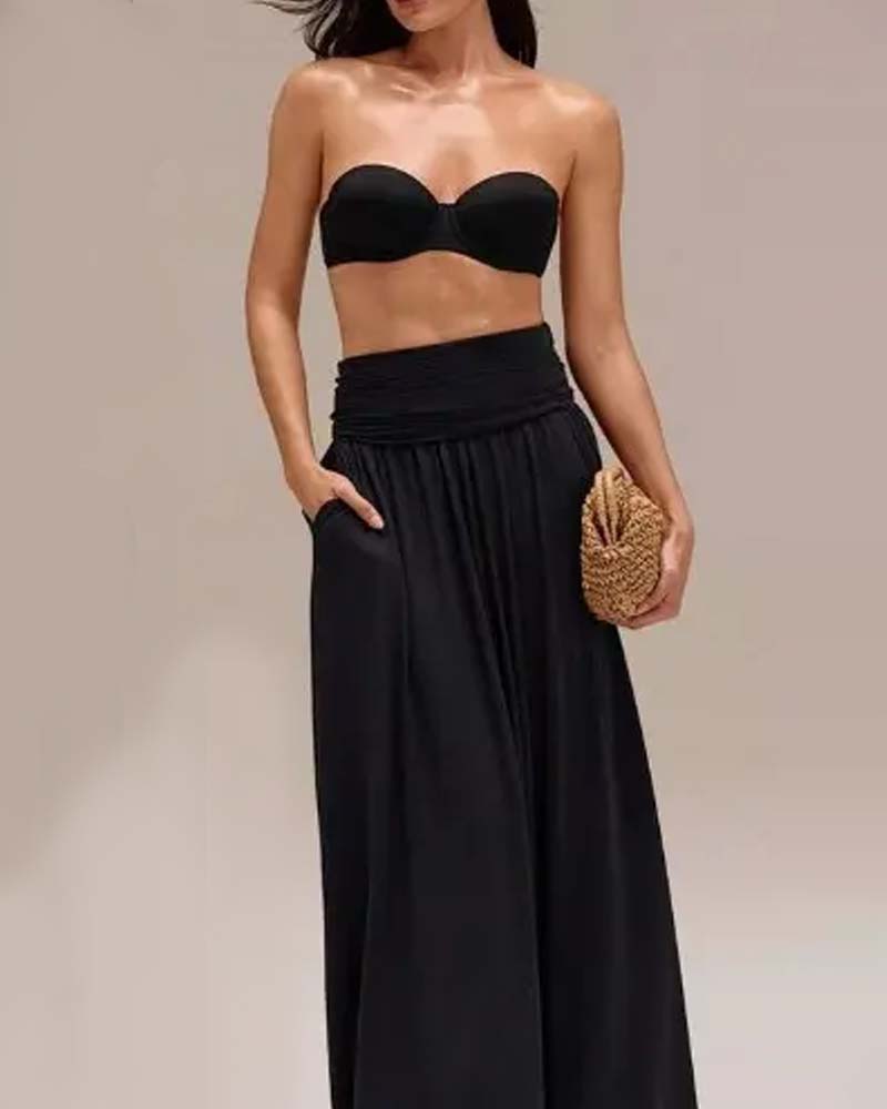Robe bustier convertible cintrée - Noir