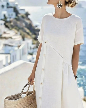 Robe décontractée boutonnée - Bleu Clair