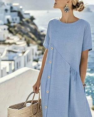 Robe décontractée boutonnée - Bleu Clair