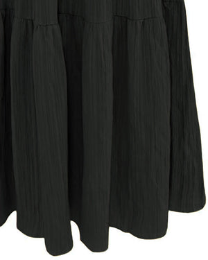 Robe unie col américain - Noir