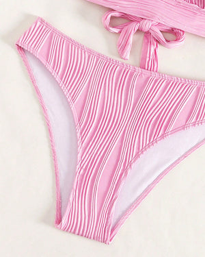 Bikini uni décolleté V plongeant - Noir