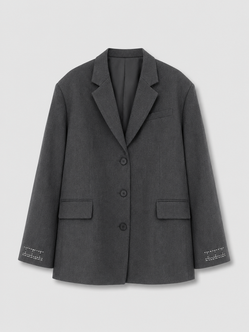 Blazer élégant à épaules larges