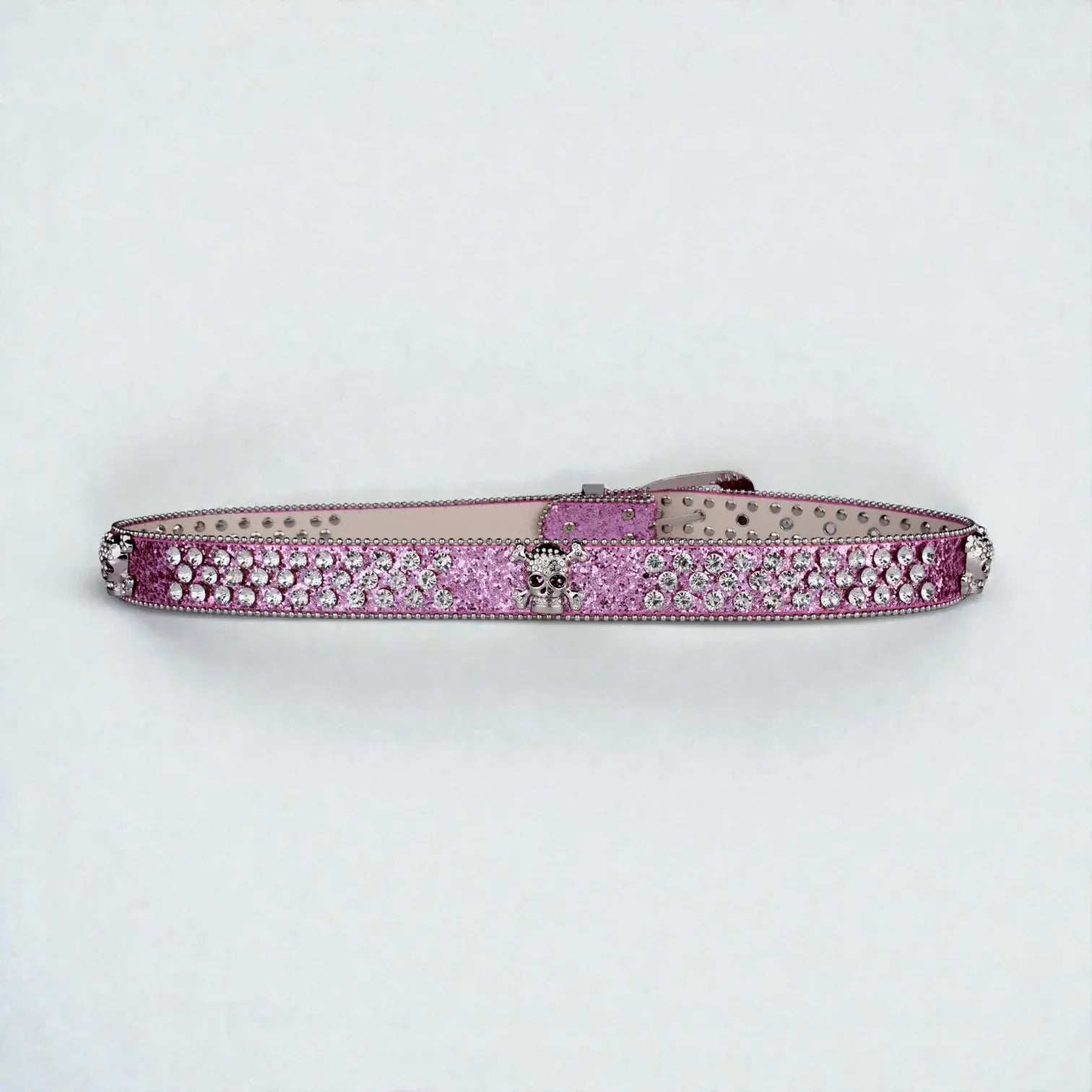 Ceinture à strass femme rock avec boucle ardillon