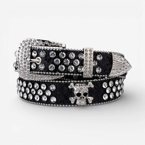 Ceinture à strass femme rock avec boucle ardillon