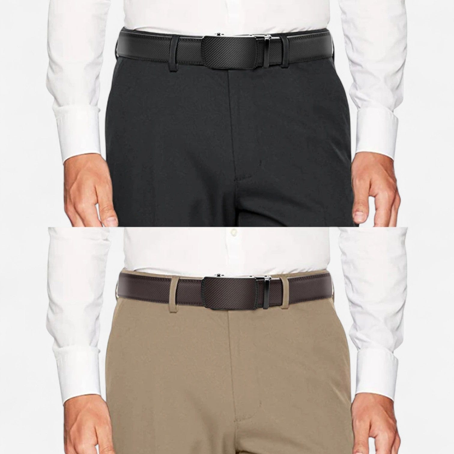 Ceinture automatique pour homme aspect grainé et ajustement millimétrique