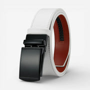 Ceinture automatique pour homme en cuir avec surpiqûres