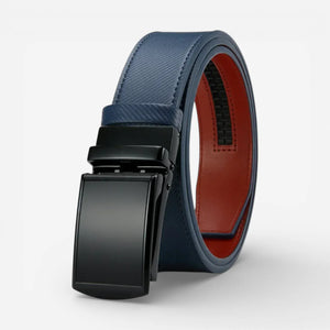 Ceinture automatique pour homme en cuir avec surpiqûres