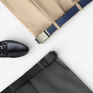 Ceinture automatique pour homme en cuir avec surpiqûres