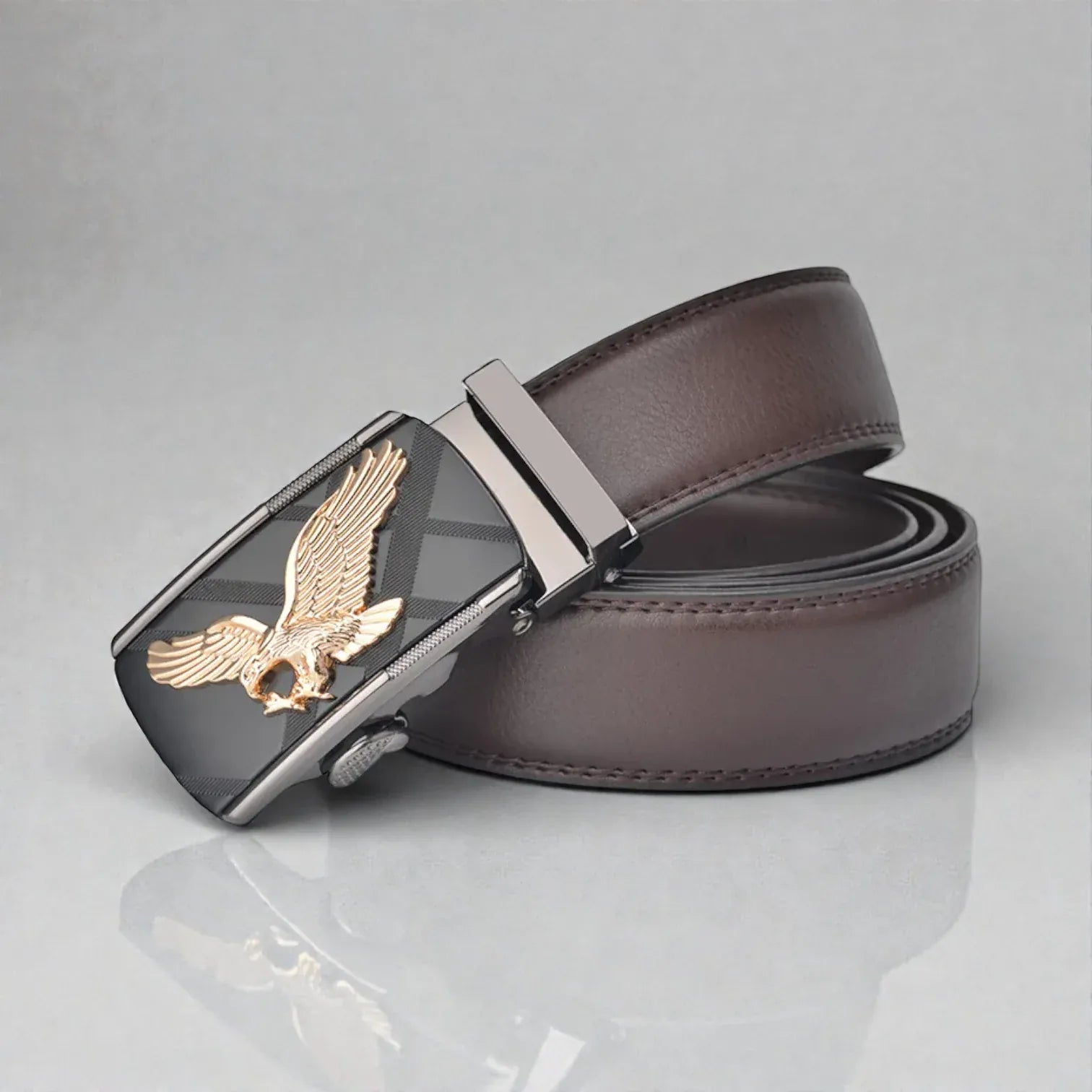 Ceinture en cuir homme avec aigle en relief
