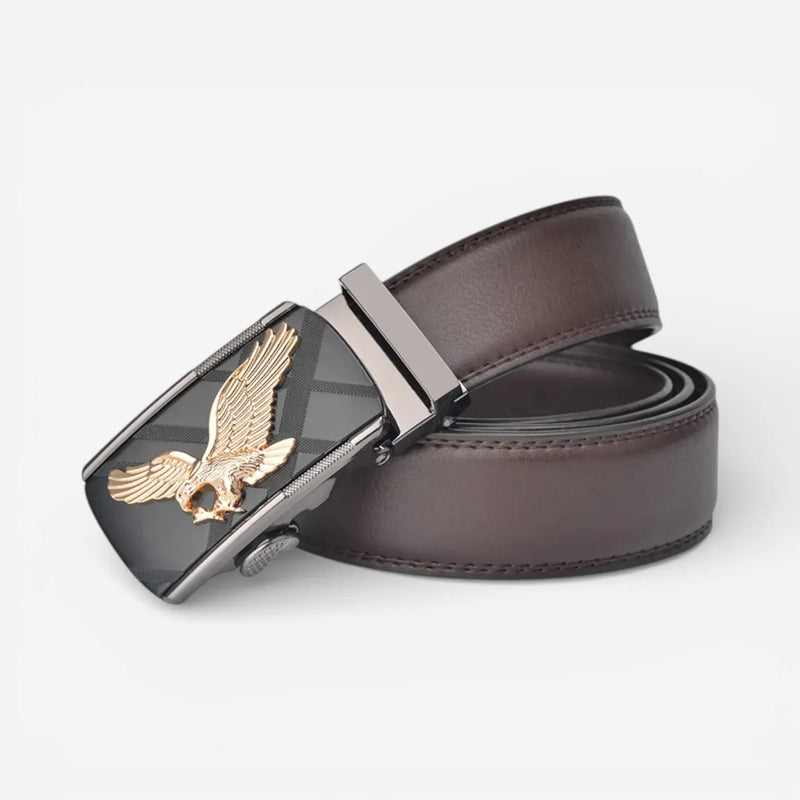 Ceinture en cuir homme avec aigle en relief
