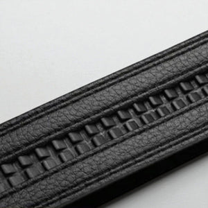 Ceinture automatique pour homme en cuir avec boucle en métal brossé