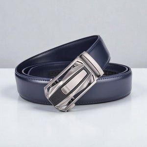 Ceinture automatique pour homme avec boucle a cliquet finition chromée