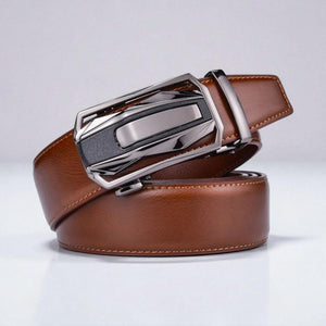 Ceinture automatique pour homme avec boucle a cliquet finition chromée