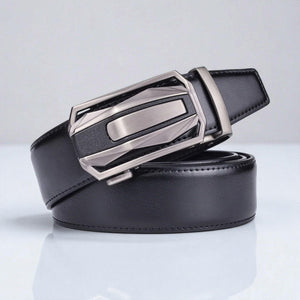 Ceinture automatique pour homme avec boucle a cliquet finition chromée