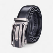 Ceinture automatique pour homme avec boucle a cliquet finition chromée