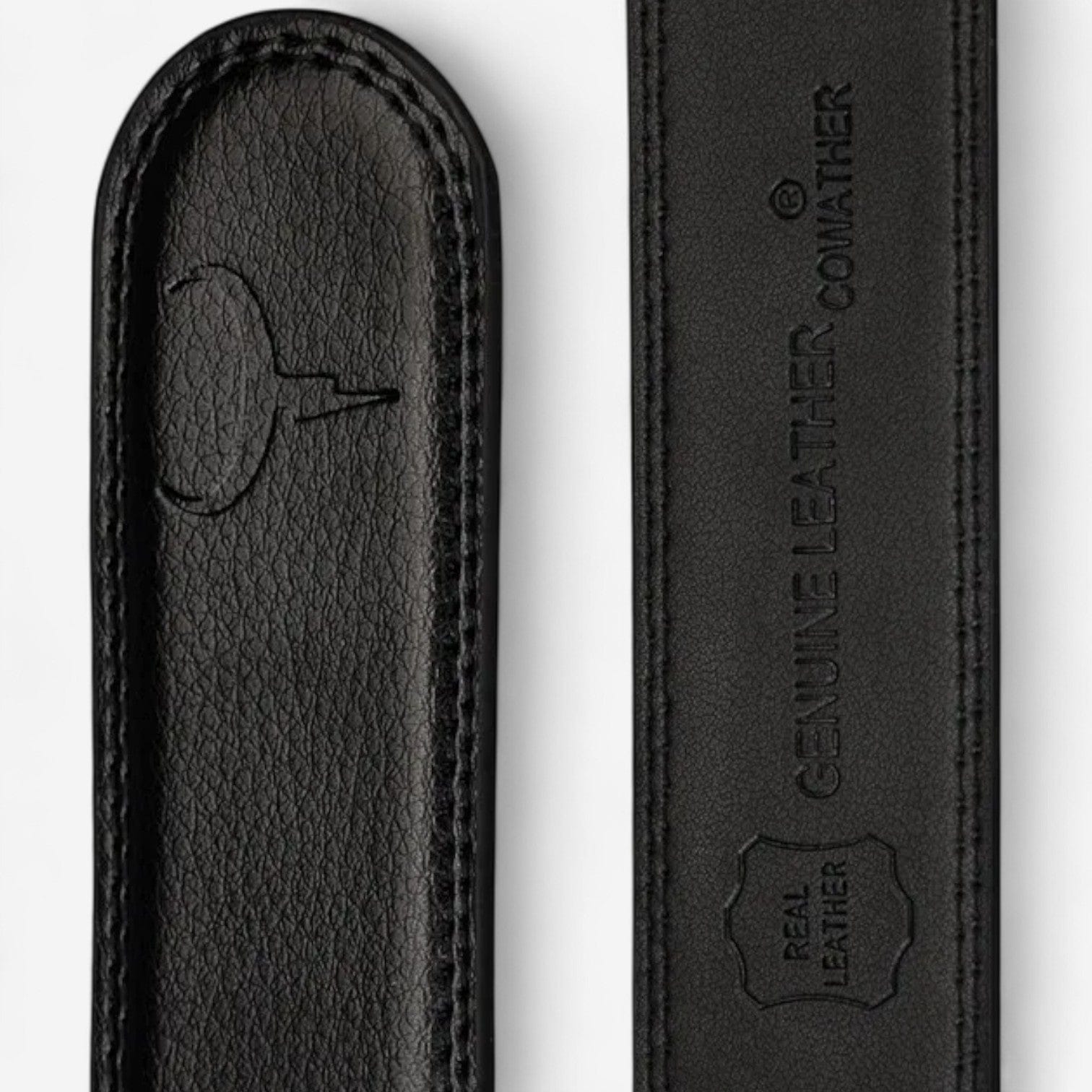 Ceinture pour homme en cuir noire à boucle automatique