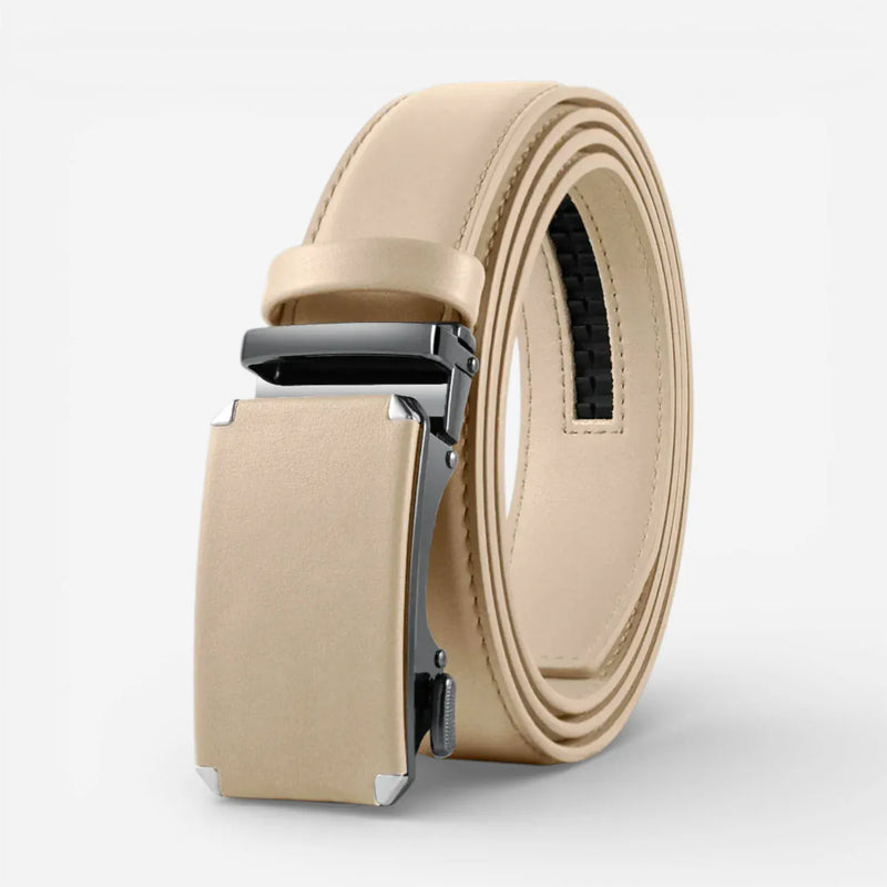 Ceinture boucle automatique homme en cuir lisse