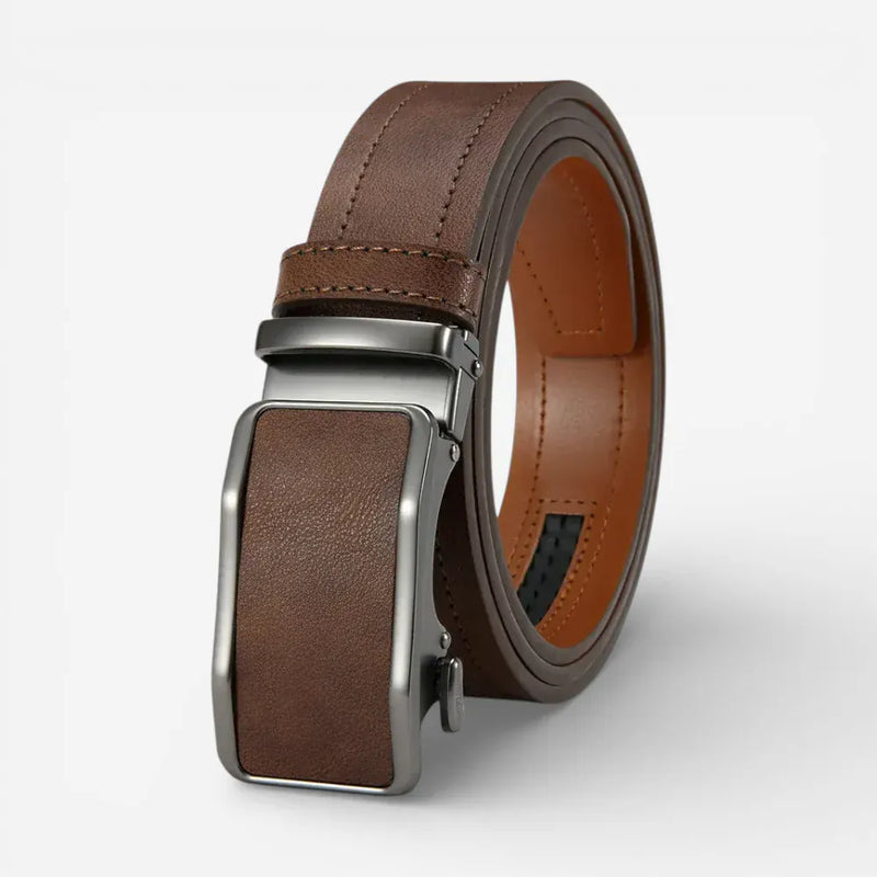 Ceinture boucle automatique homme en cuir lisse