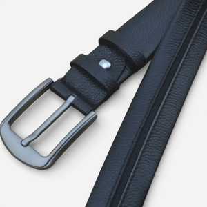 Ceinture cache billets en cuir avec fermeture éclair discrète