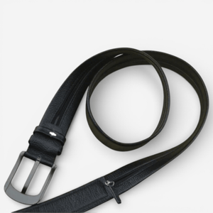 Ceinture cache billets en cuir avec fermeture éclair discrète