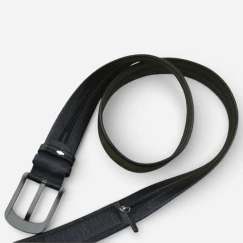 Ceinture cache billets en cuir avec fermeture éclair discrète