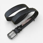 Ceinture cache billets en cuir avec fermeture éclair discrète