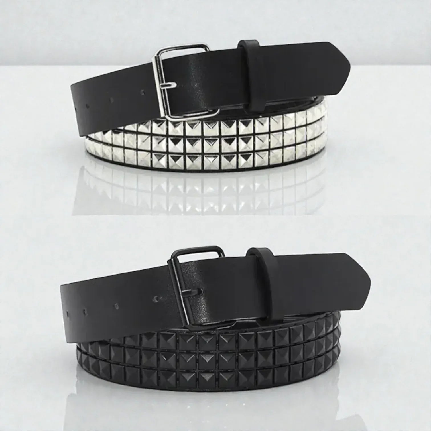Ceinture cloutée femme avec rivets pyramidaux audacieux
