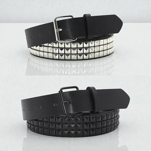 Ceinture cloutée femme avec rivets pyramidaux audacieux