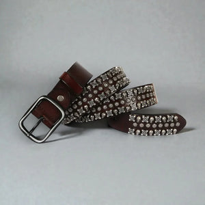Ceinture cloutée femme en cuir style gothique