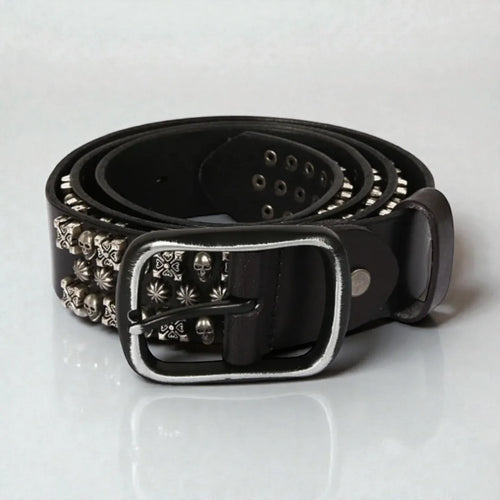 Ceinture cloutée femme en cuir style gothique