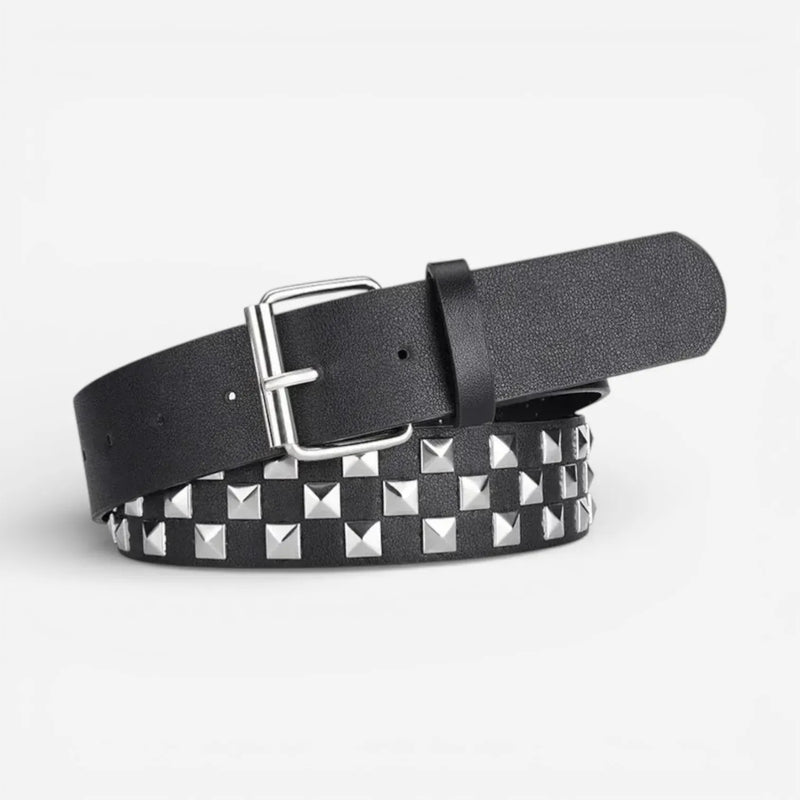 Ceinture cloutée femme punk simili cuir avec rivets
