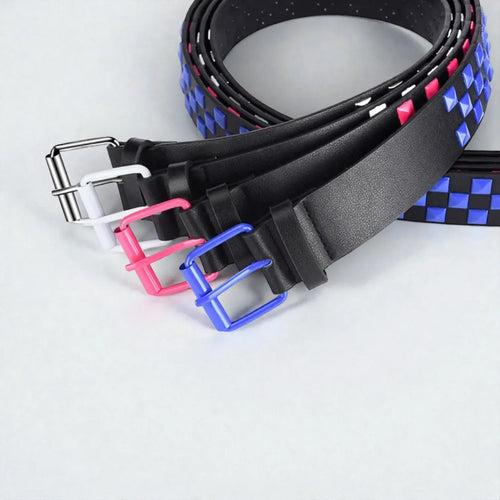 Ceinture cloutée femme punk simili cuir avec rivets