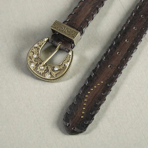 Ceinture cuir clouté femme effet embossé
