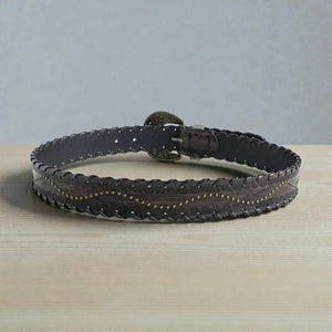 Ceinture cuir clouté femme effet embossé