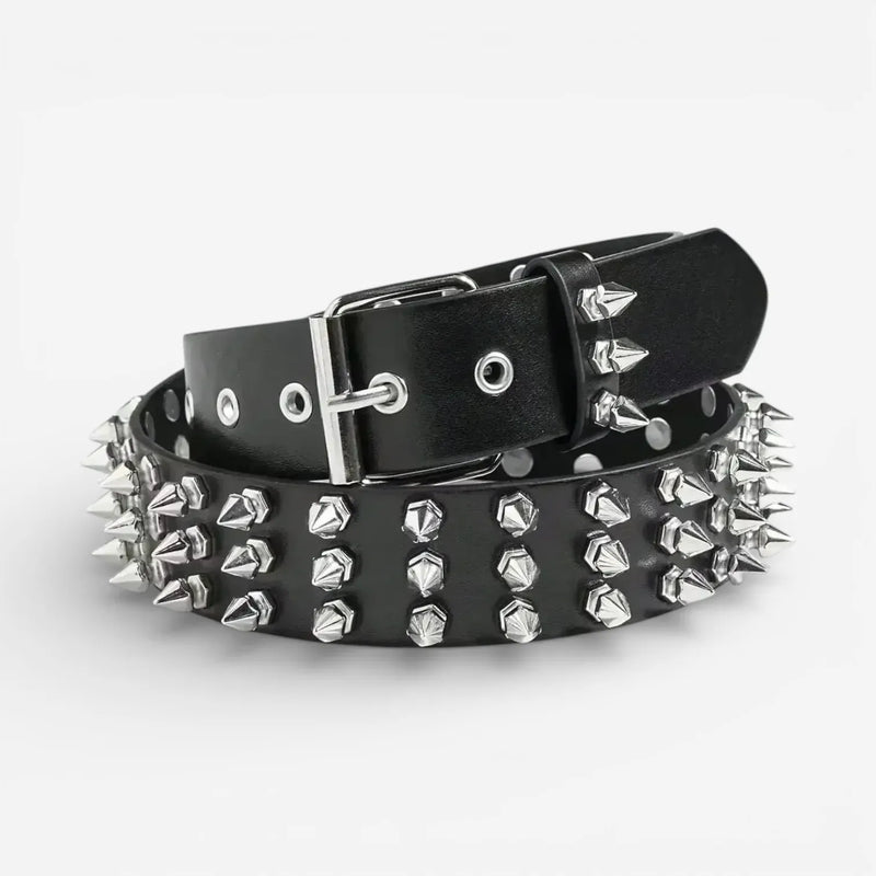 Ceinture cloutée femme punk avec œillets en métal