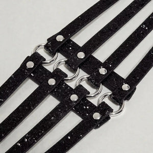 Ceinture pour femme dorée avec 4 rangées de boucles et largeur 10 cm