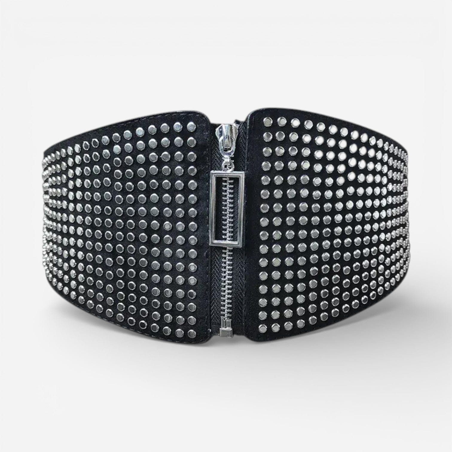 Ceinture pour femme gothique avec zip et clous