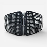 Ceinture pour femme gothique avec zip et clous