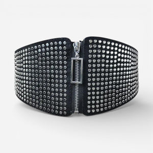 Ceinture pour femme gothique avec zip et clous