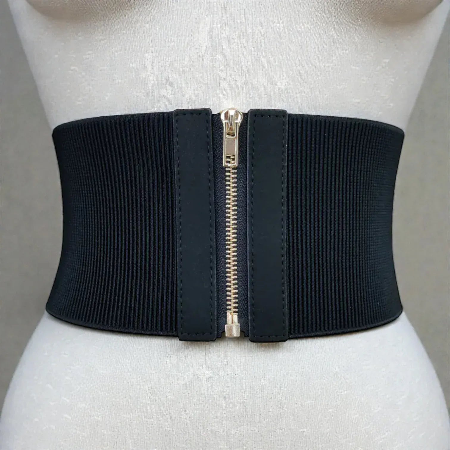 Ceinture pour femme large avec fermeture zippée en nylon