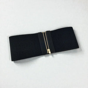 Ceinture pour femme large avec fermeture zippée en nylon