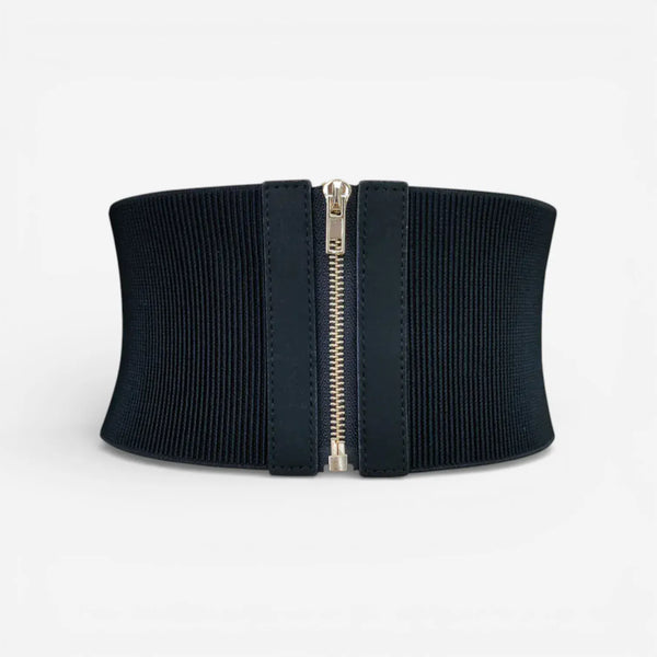 Ceinture pour femme large avec fermeture zippée en nylon