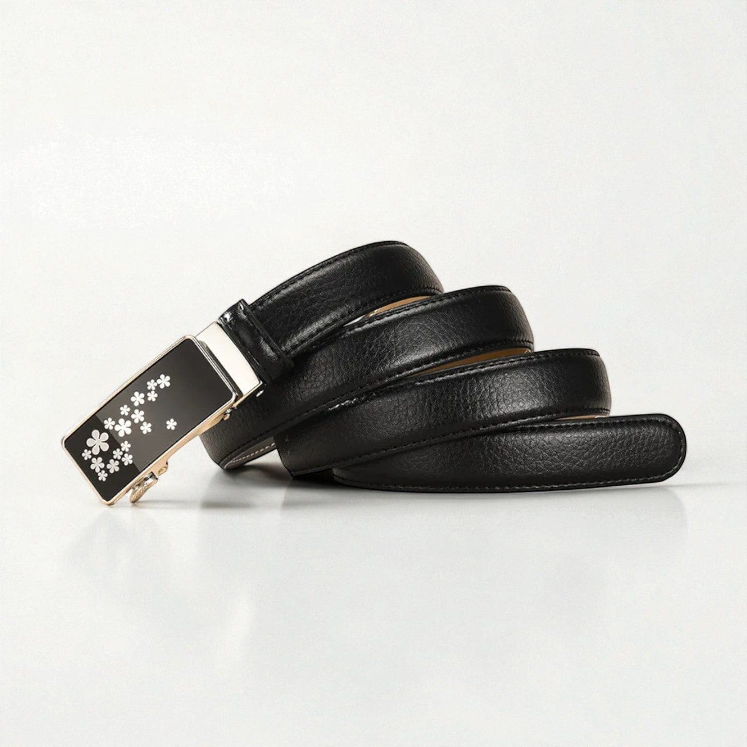 Ceinture pour femme en cuir automatique avec boucle florale design