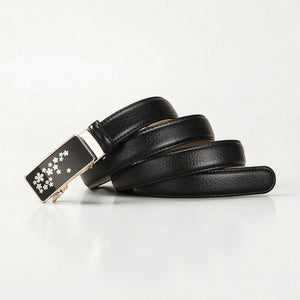 Ceinture pour femme en cuir automatique avec boucle florale design
