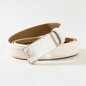 Ceinture pour femme en cuir automatique avec boucle florale design