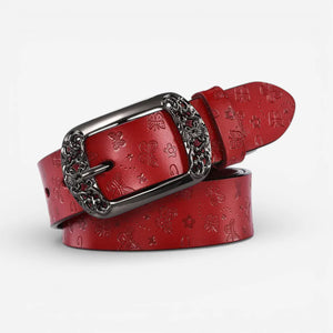 Ceinture rétro femme cuir embossé